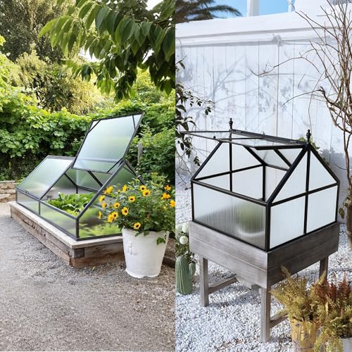 Quibbay 6PCS Polycarbonate Greenhouse Panels Sheets, 6' x 2' x 0.32'' Three-Layer Honeycomb Panels, UV Protected Corrugated Plastic Roof Panels, Clear Replacement Panels for Greenhouse Covering - style: 6' X 2' X 0.32''