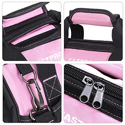 FASTPRO 14-Inch Pink Tool Bag, Wide Mouth Open Storage Bag - size: 14-inch