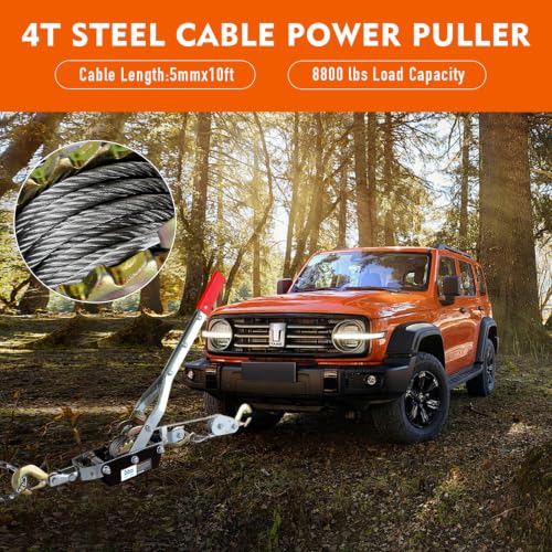 Come Along Winch 4T/8820 lbs Capacity,Come Along Tool with Dual Gears - size: 8800 lbs