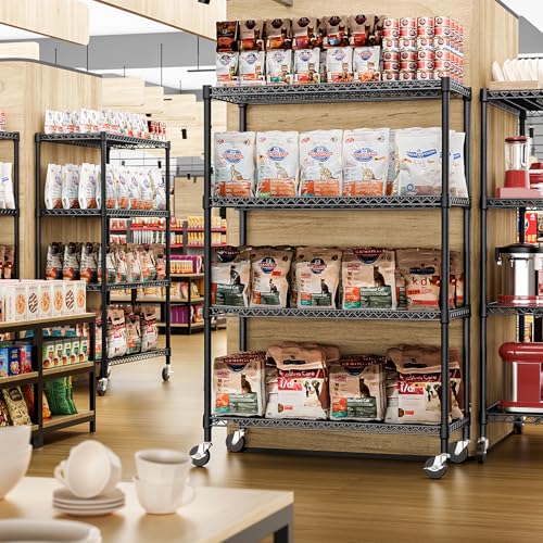IZEUK Garage Shelving Wide Storage Shelves 4 Tier Metal Shelves 3200 LBS Heavy Duty Adjustable Utility Shelf Rack Black 23.6" D x 53.1" W x 73.6" H - color: Black, size: 4 Tier, 23.6" D x 53.1" W x 73.6" H