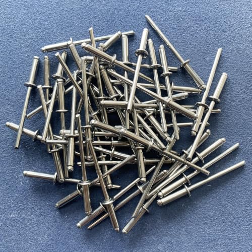 Maozaa 100Pcs 1/8" x 1/4" Stainless Steel Blind Pop Rivets for Metal - color: Stainless Steel, size: 1/8" x 1/4"