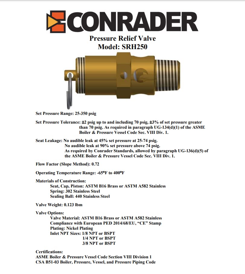Brass, 1/4" NPT Industrial Hard Seat Safety Pressure Relief Valve, Made In The USA (75 PSI / 69 SCFM) - style: 75 PSI / 69 SCFM