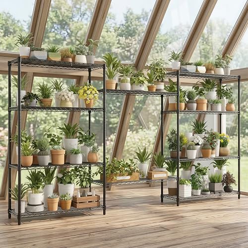 5-Tier Storage Shelves 72" H Wire Shelving, Adjustable Metal Shelving Pantry Shelves, 1325LBS Heavy Duty Rack with Shelf Liners for Garage Commercial Kitchen, 36" W x 14" D x 72" H, Black - color: Black, size: 36" W x 14" D x 72" H-5 Tier