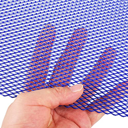 AggAuto Universal 40"x13" Car Grill Mesh 4x8mm Rhombic Hole Blue - size: 4x8mm Rhombus - Blue