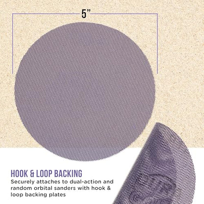 Dura-Gold Premium 600 Grit 5" Purple Ceramic Mesh Sanding Discs, Box of 30 - style: 600 Grit