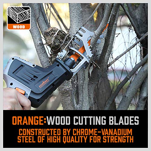 HORUSDY 40-Piece Reciprocating Saw Blade Set for Wood & Metal | Includes Pruning, Wet Wood, PVC and Metal Cutting Blades (3-24TPI) | with Storage Pouch for Easy Organization - style: 40-Pc Master Set (w/ Pouch)