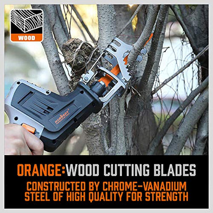 HORUSDY 40-Piece Reciprocating Saw Blade Set for Wood & Metal | Includes Pruning, Wet Wood, PVC and Metal Cutting Blades (3-24TPI) | with Storage Pouch for Easy Organization - style: 40-Pc Master Set (w/ Pouch)