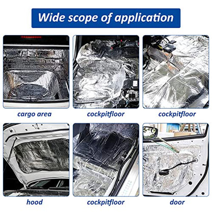 Car Heat Sound Deadening Insulation Mat, - 394 Mil 6.5 Sqft Automobile Sound Deadening & Heat Insulation Material for Auto Hood Engine Roof Door and Trunk,40 Inch x 24 Inch, Aluminum Foil Finish - style: 40 x24Inch-6.5Sqft