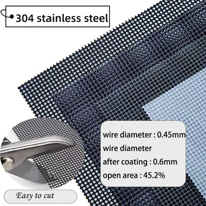 PVC Coated 304 Stainless Steel Mesh 2-Pack, Screen for Vent Cage Cabinet - size: 8.2"x11.8",2pack