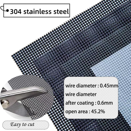 PVC Coated 304 Stainless Steel Mesh 2-Pack, Screen for Vent Cage Cabinet - size: 8.2"x11.8",2pack