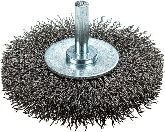 Forney 72254 Wire Wheel Brush, Coarse Crimped with 1/4" Round Shank, 3" (Pack of 6) - size: 3" (Pack of 6)