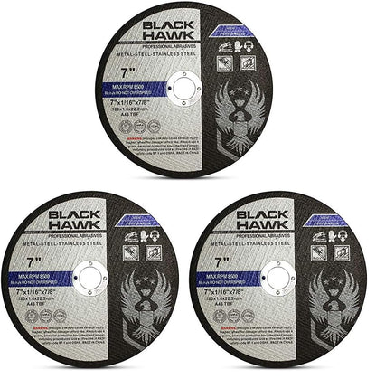 BHA 7" x1/16 x7/8" Cut-Off Wheels for Metal & Stainless - 75 Pack - size: 7” x 1/16” x 7/8” (Pack of 3)