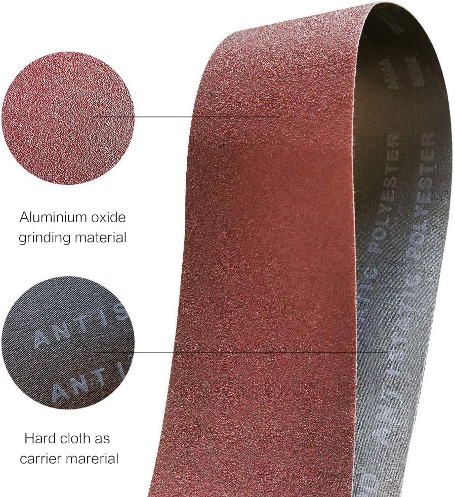 6 x 48 Inch 400 Grit Sanding Belt | Premium Aluminum Oxide Sanding Belt | Premium Sander Sandpaper - 6 Pack - size: 400 Grit